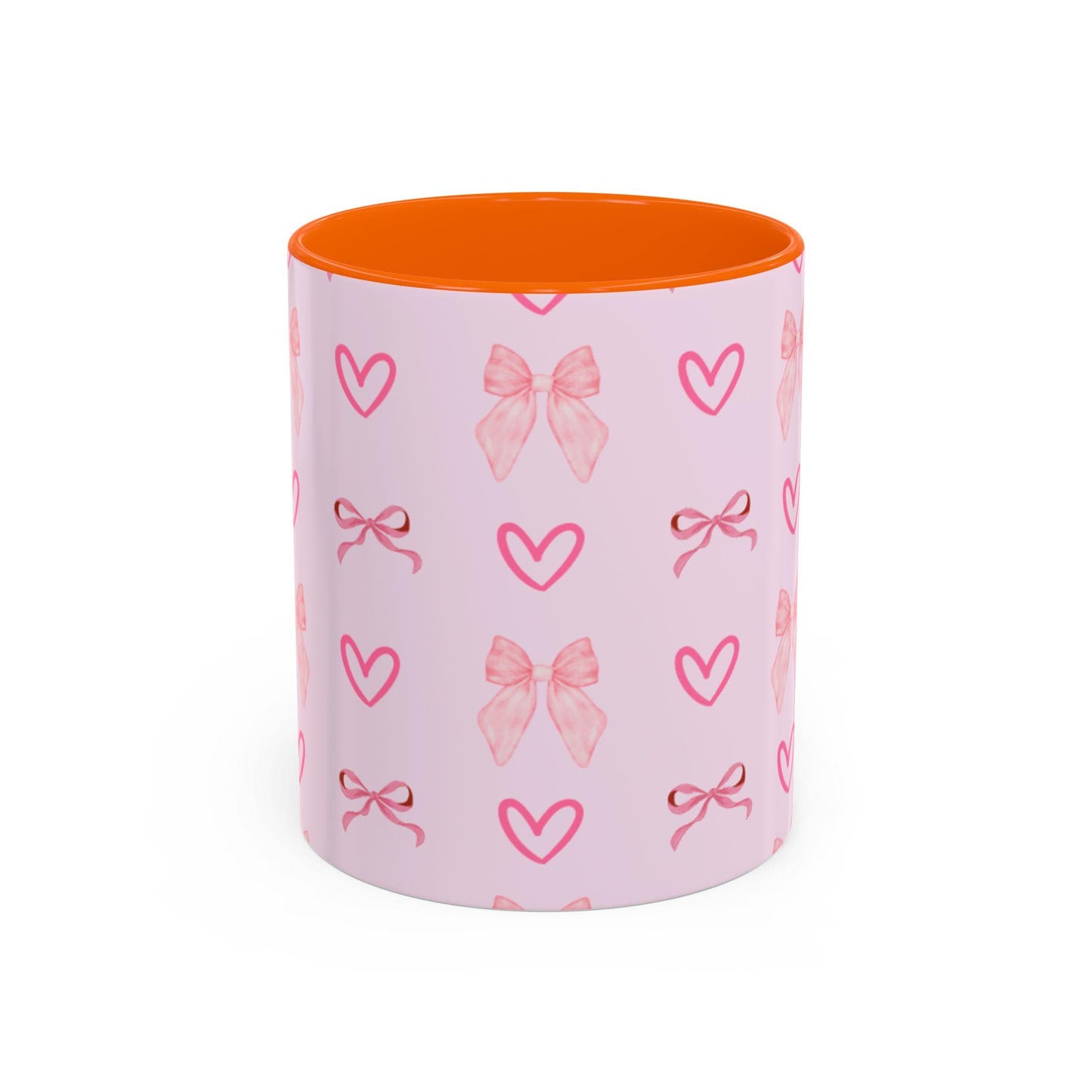 Pink bow mug for coffee and tea lovers Ceramic Heart Mug with Pretty Bow Ideal Birthday Present Gift for Her