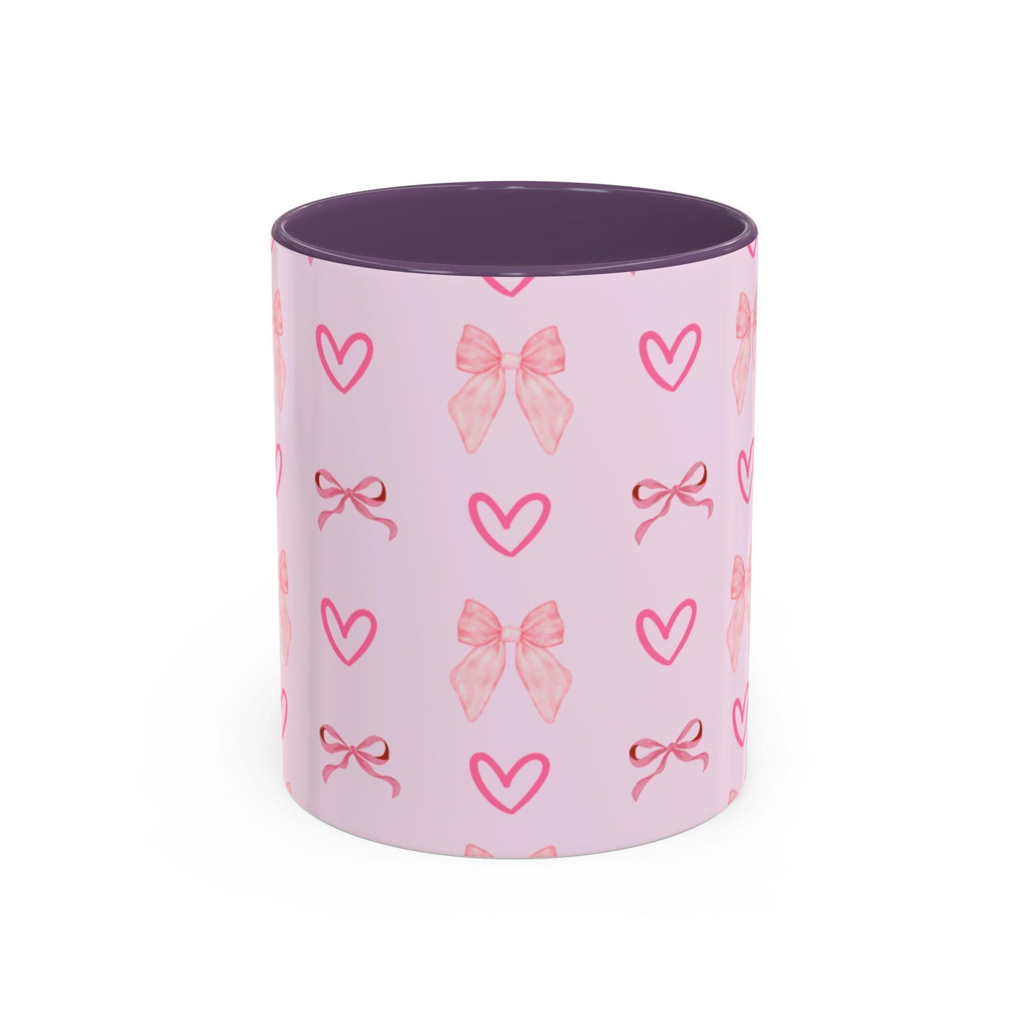 Pink bow mug for coffee and tea lovers Ceramic Heart Mug with Pretty Bow Ideal Birthday Present Gift for Her