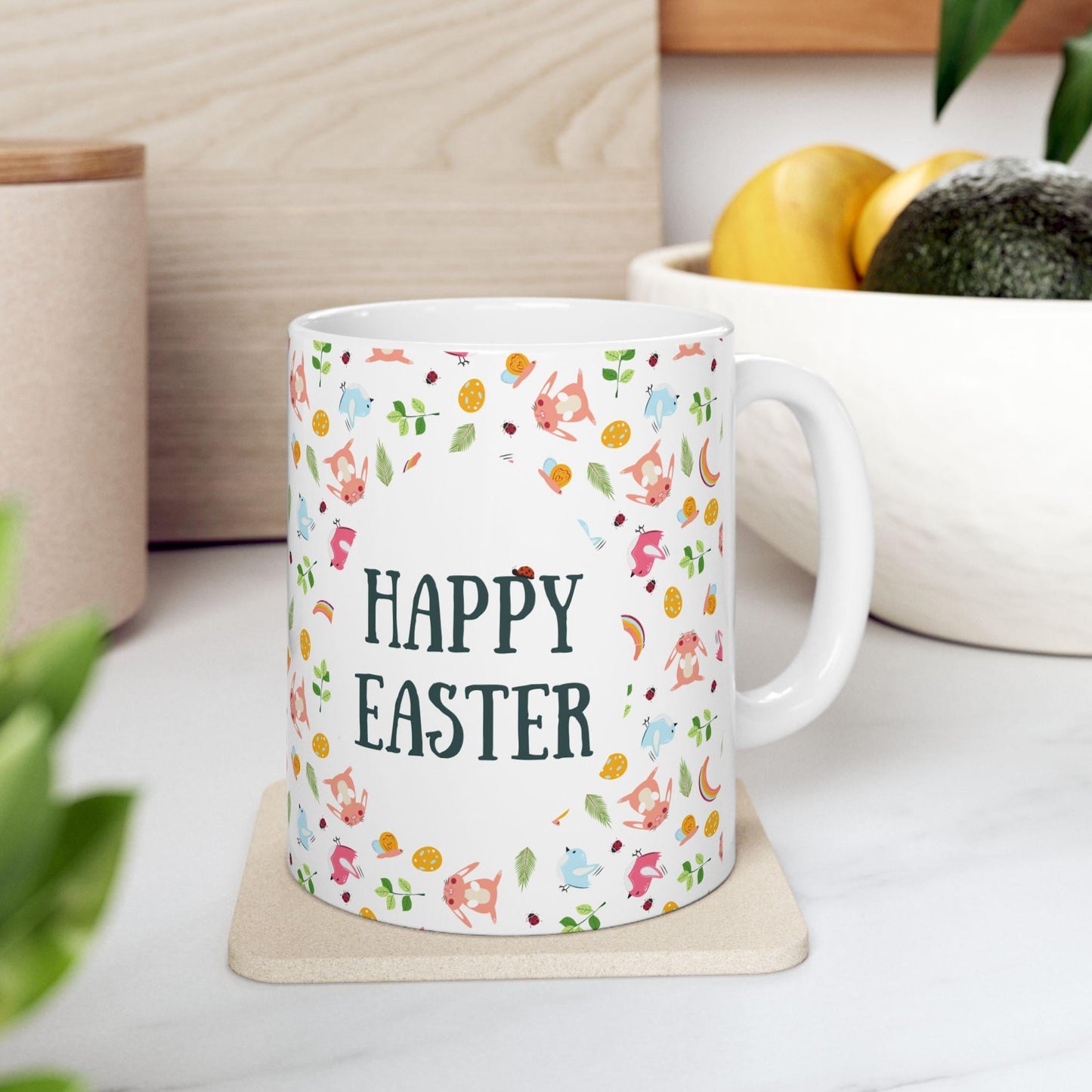 Happy Easter Floral Mug Happy Easter Floral Mug Coffee Mug - Happy Easter Gift Idea for Her Perfect for Spring