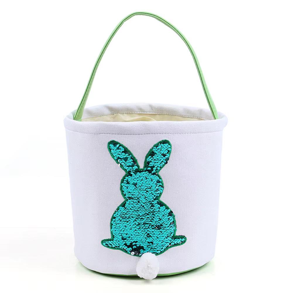 Easter basket fun sequin shiny Easter basket for boys and girls blue green with sequins for Easter egg hunt