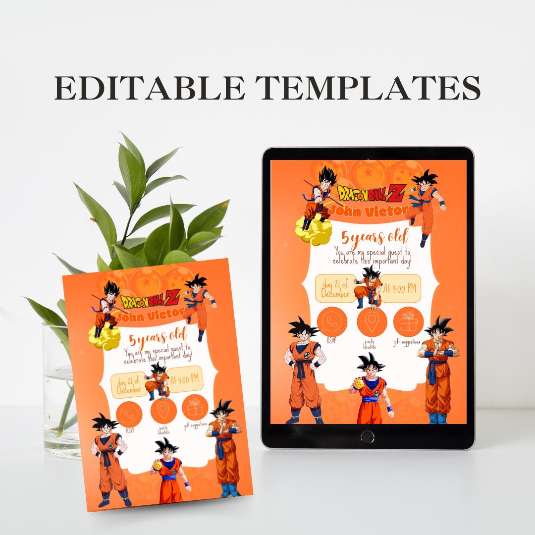 Dragon Ball Z Birthday Ultimate Anime Fun: Dragon Ball Z Birthday Invitation - Epic Kid-Friendly Orange DBZ Party Invite