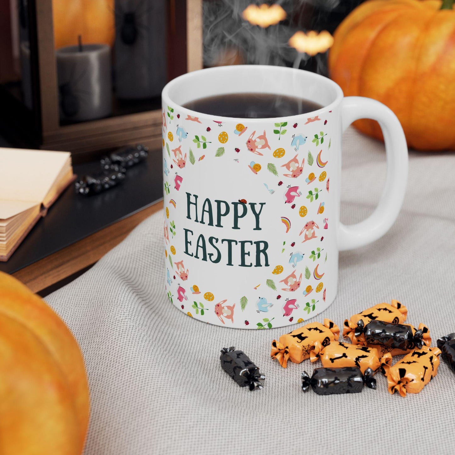 Cute Happy Easter Floral Mug Happy Easter Floral Mug Coffee Mug - Happy Easter Gift Idea for Her Perfect for Spring