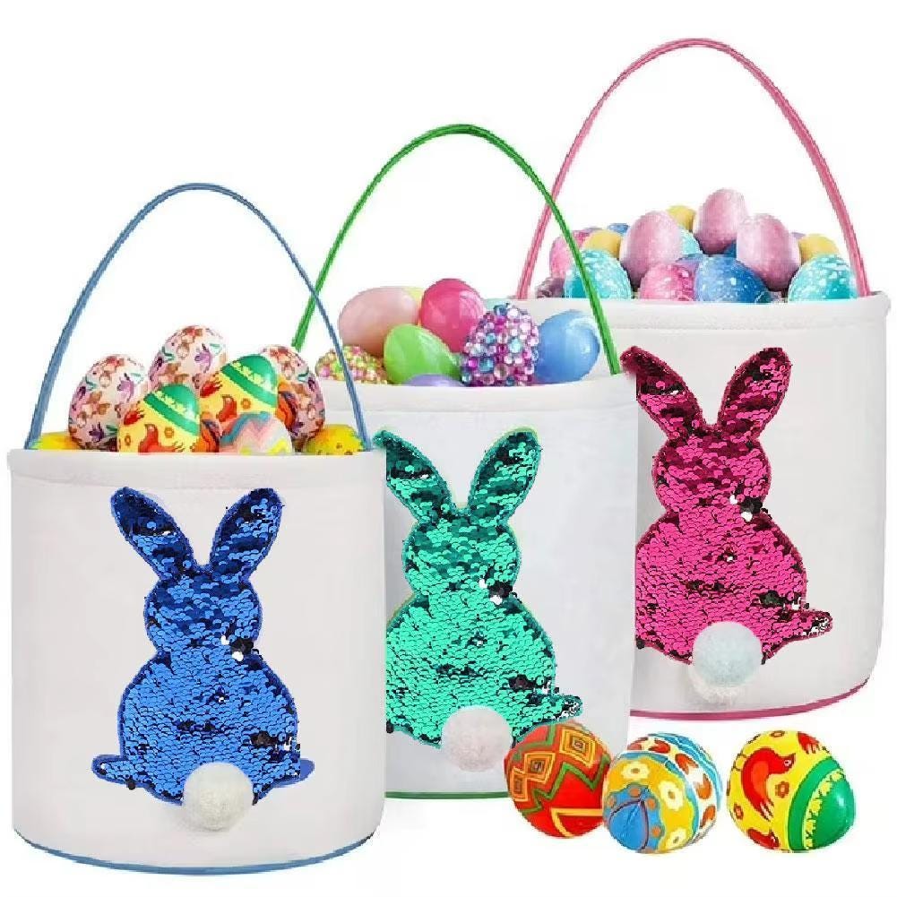 Easter basket fun sequin shiny Easter basket for boys and girls blue Easter basket green Easter basket pink Easter basket with sequins