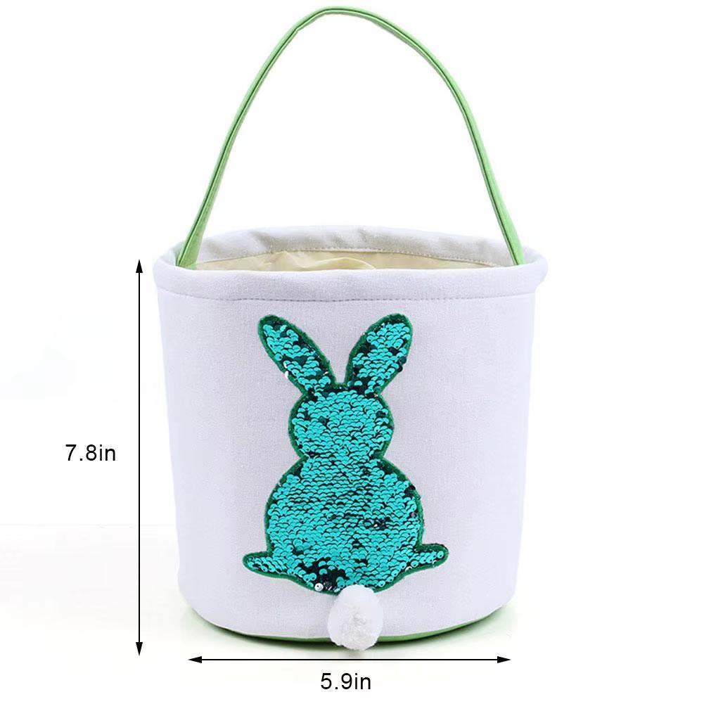 Easter basket fun sequin shiny Easter basket for boys and girls blue green with sequins for Easter egg hunt