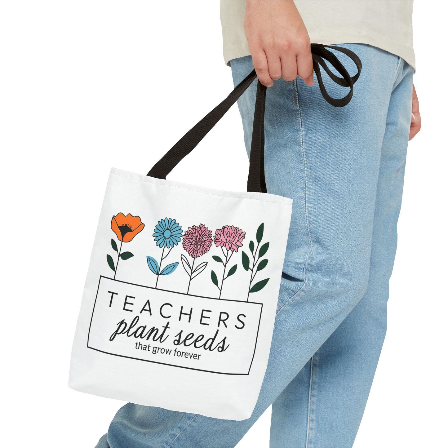 Teacher Appreciation Gift Tote - Floral Design Gift for Educators, Personalized Tote Bag, Eco-Friendly Teacher Gifts