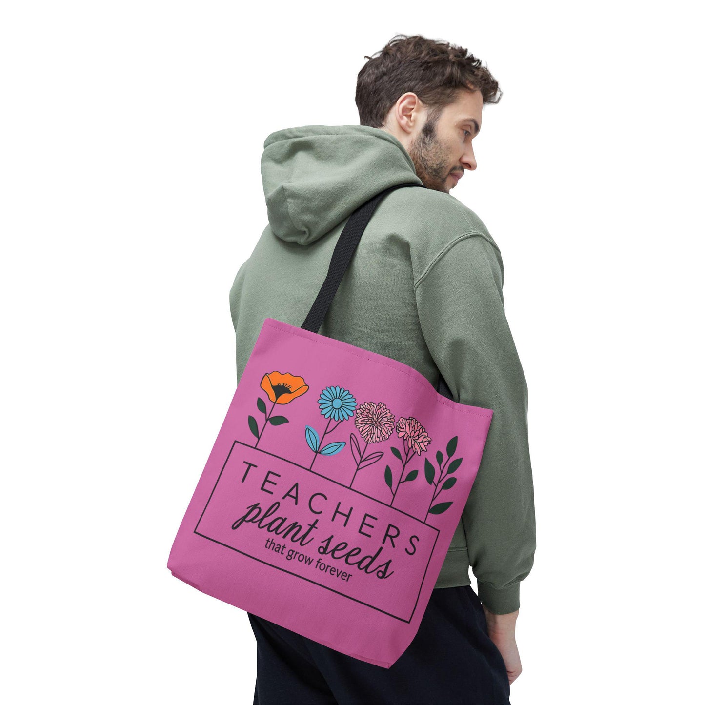 Floral Tote Bag for Teachers | Hand Designed Purple Floral Gift for Educators | Show Gratitude & Appreciation