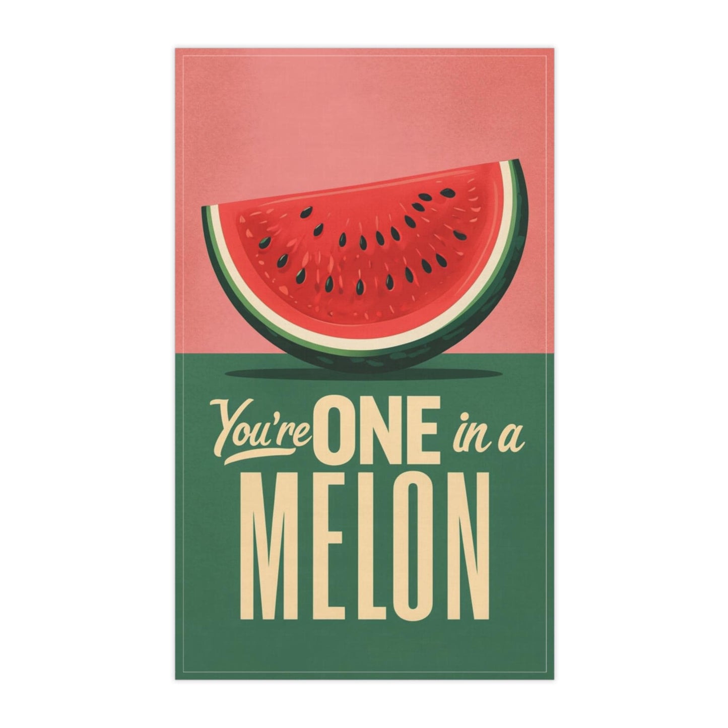 You're One in a Melon. Watermelon Tea Towels, Fun Kitchen Decor, Unique Gift for Home, Summer Vibes, Housewarming Decoration. Cotton Twill Towels, Playful Fruit