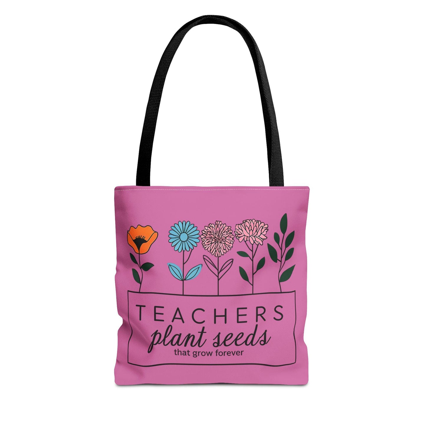Floral Tote Bag for Teachers | Hand Designed Purple Floral Gift for Educators | Show Gratitude & Appreciation