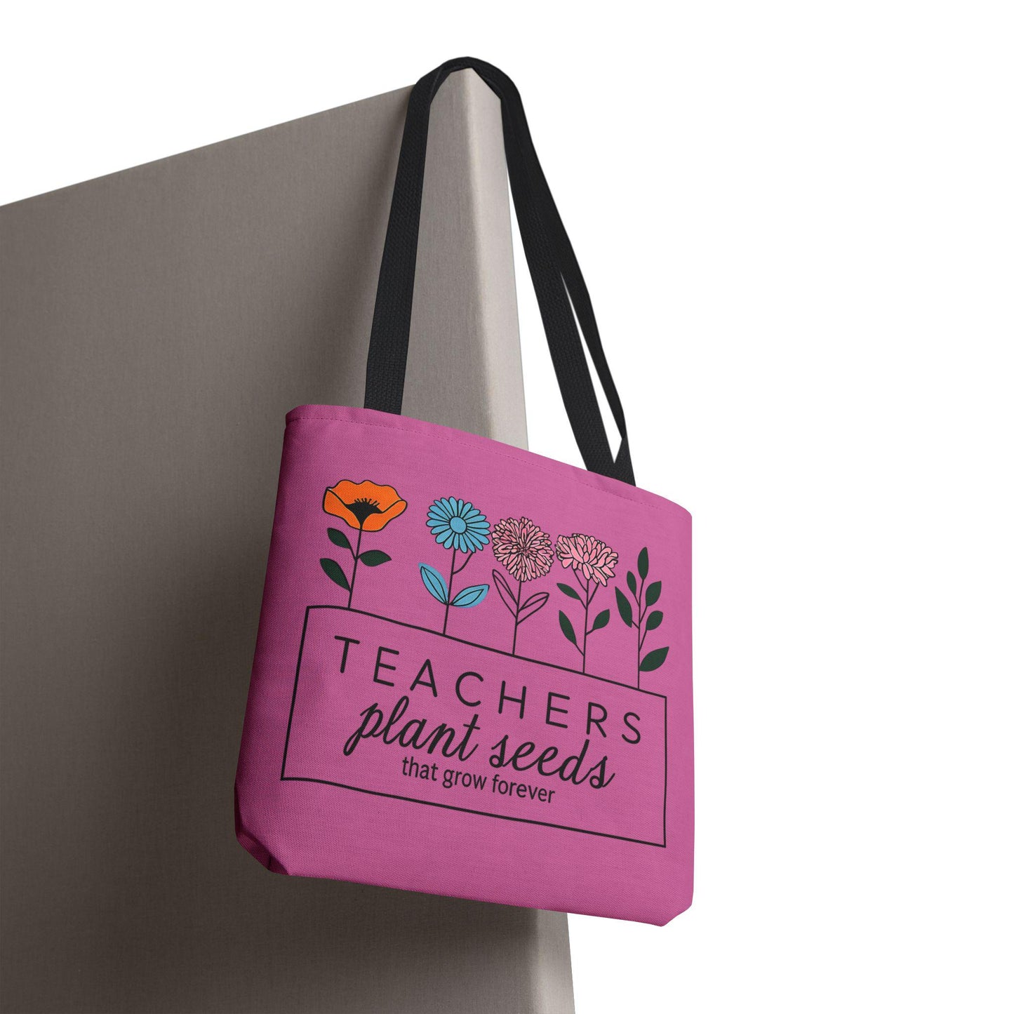 Floral Tote Bag for Teachers | Hand Designed Purple Floral Gift for Educators | Show Gratitude & Appreciation