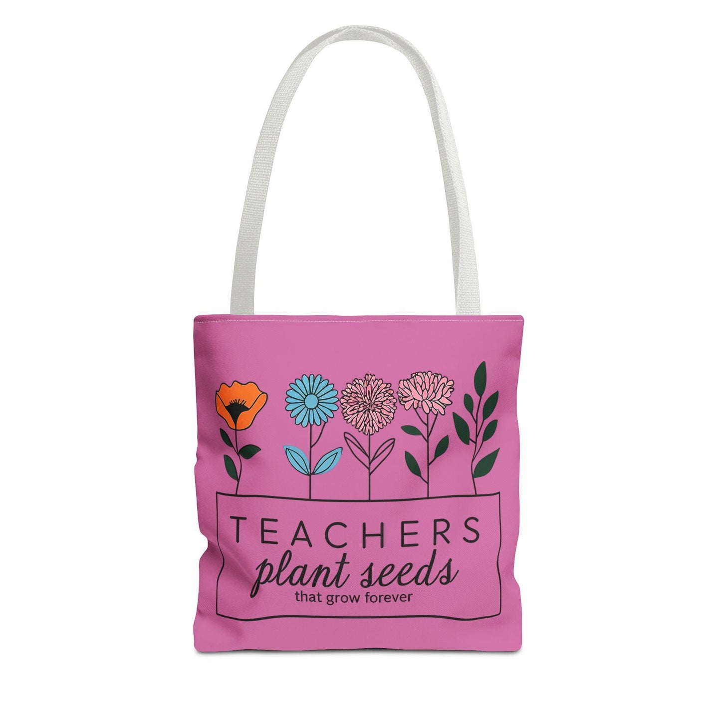 Floral Tote Bag for Teachers | Hand Designed Purple Floral Gift for Educators | Show Gratitude & Appreciation