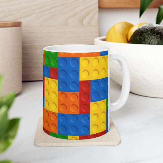 Vibrant LEGO-Inspired Ceramic Mug - A Playful Treat for Coffee Connoisseurs and LEGO Enthusiasts!