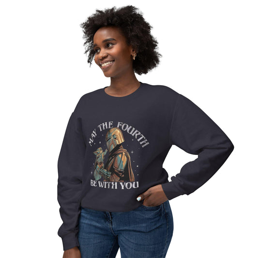 Star Wars May The Fourth Be With You Unisex Comfy Lightweight Crewneck Sweatshirt gift for Star Wars fans gift for her gift for him