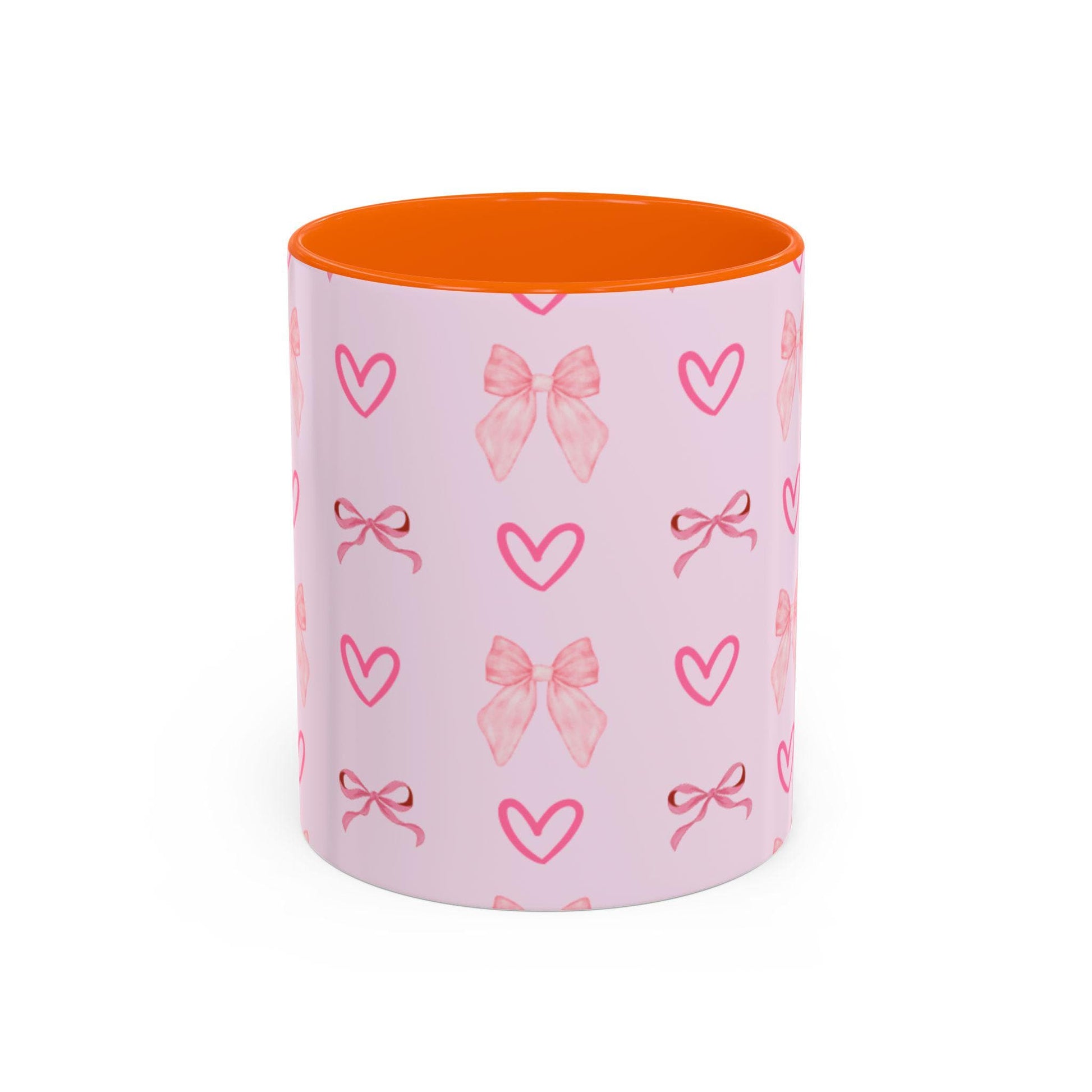 Pink bow mug for coffee and tea lovers Ceramic Heart Mug with Pretty Bow Ideal Birthday Present Gift for Her