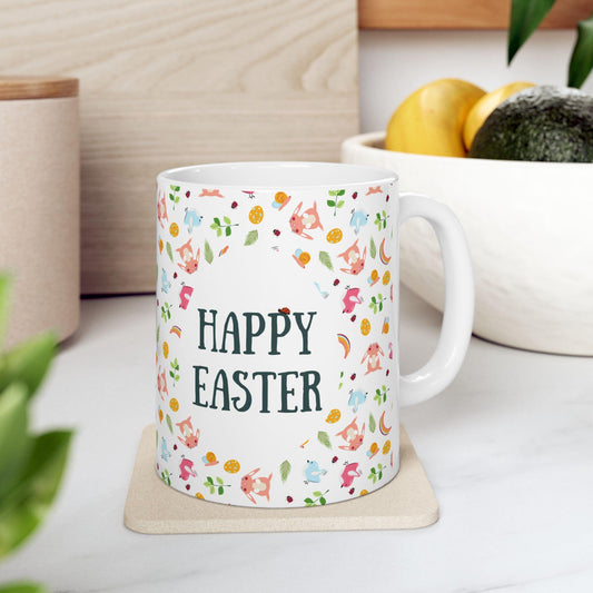 Happy Easter Floral Mug Happy Easter Floral Mug Coffee Mug - Happy Easter Gift Idea for Her Perfect for Spring
