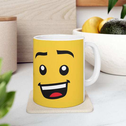 Cheerful LEGO-Inspired Ceramic Mug: Spread Joy with this Cute Coffee Cup!