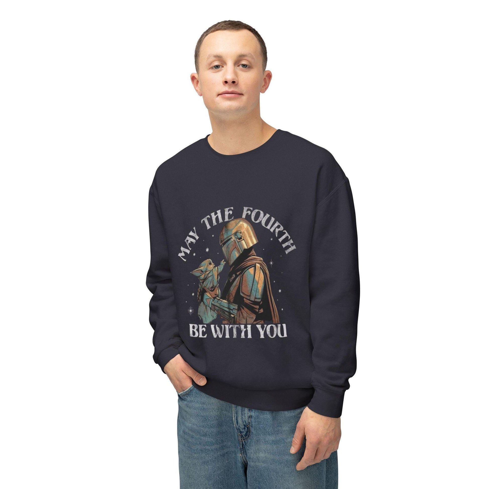 Star Wars May The Fourth Be With You Unisex Comfy Lightweight Crewneck Sweatshirt gift for Star Wars fans gift for her gift for him