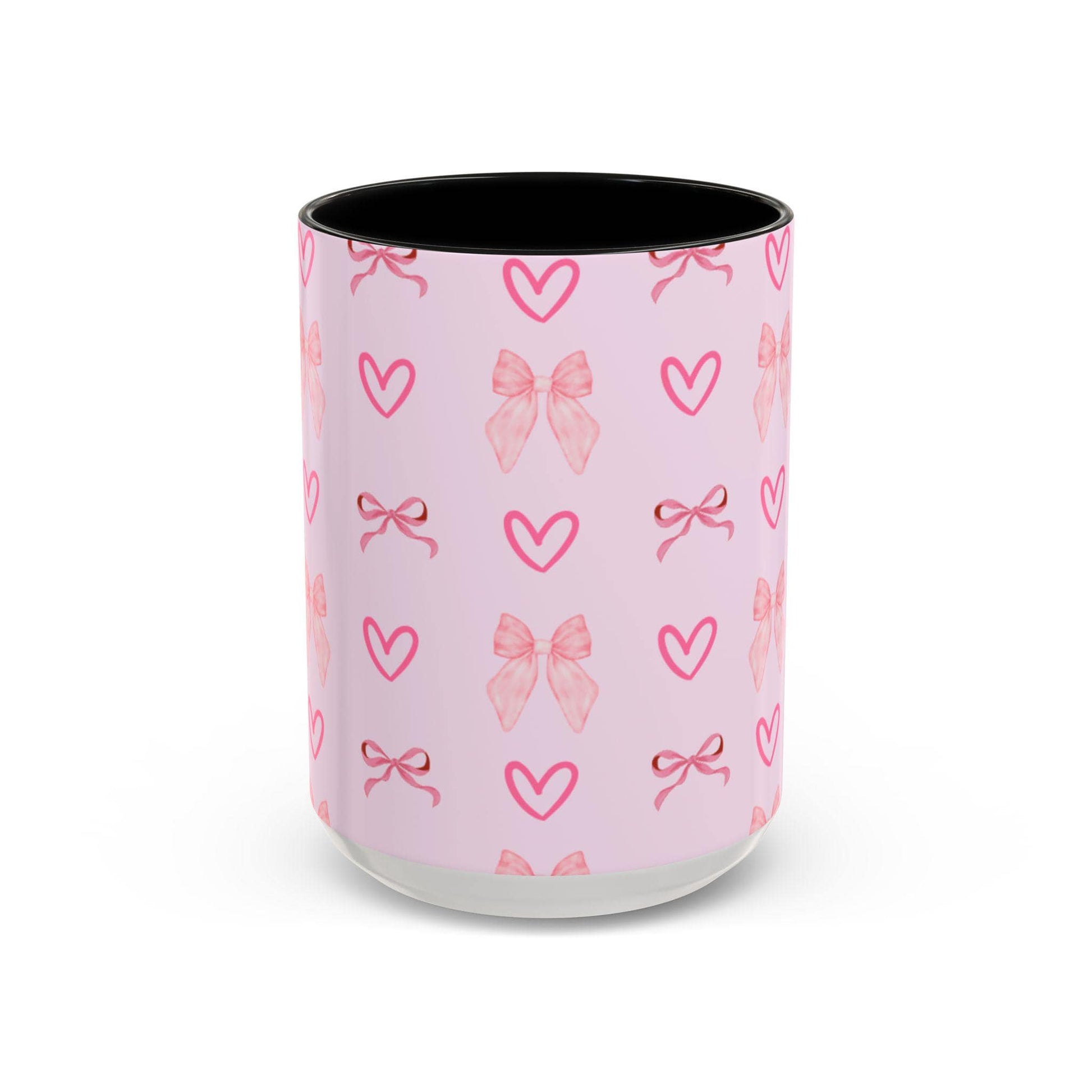 Pink bow mug for coffee and tea lovers Ceramic Heart Mug with Pretty Bow Ideal Birthday Present Gift for Her