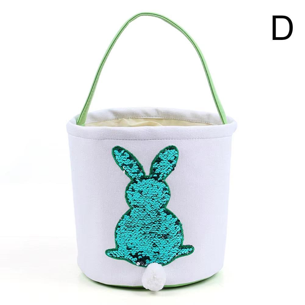Easter basket fun sequin shiny Easter basket for boys and girls blue green with sequins for Easter egg hunt