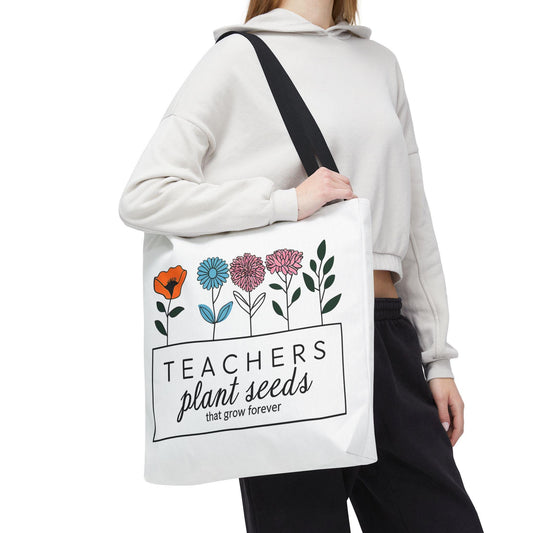 Teacher Appreciation Gift Tote - Floral Design Gift for Educators, Personalized Tote Bag, Eco-Friendly Teacher Gifts