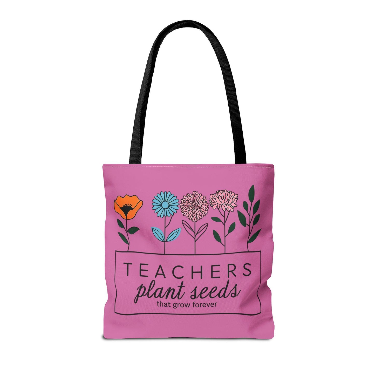 Floral Tote Bag for Teachers | Hand Designed Purple Floral Gift for Educators | Show Gratitude & Appreciation