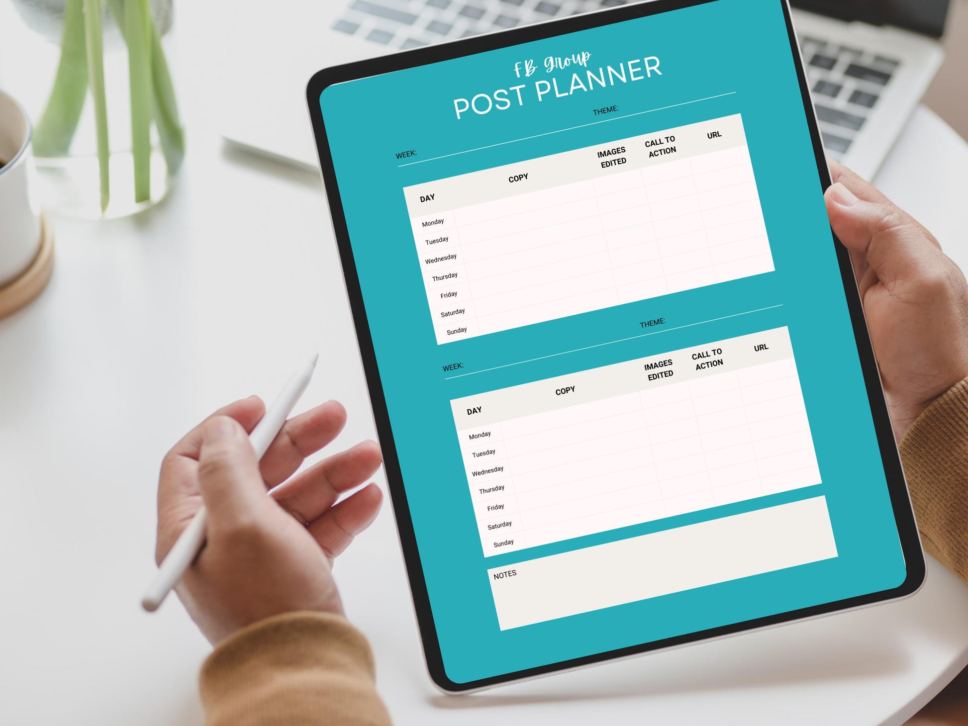 Social Media Content Planner Elevate Your Online Presence on FB, IG, Pinterest, TikTok & YouTube