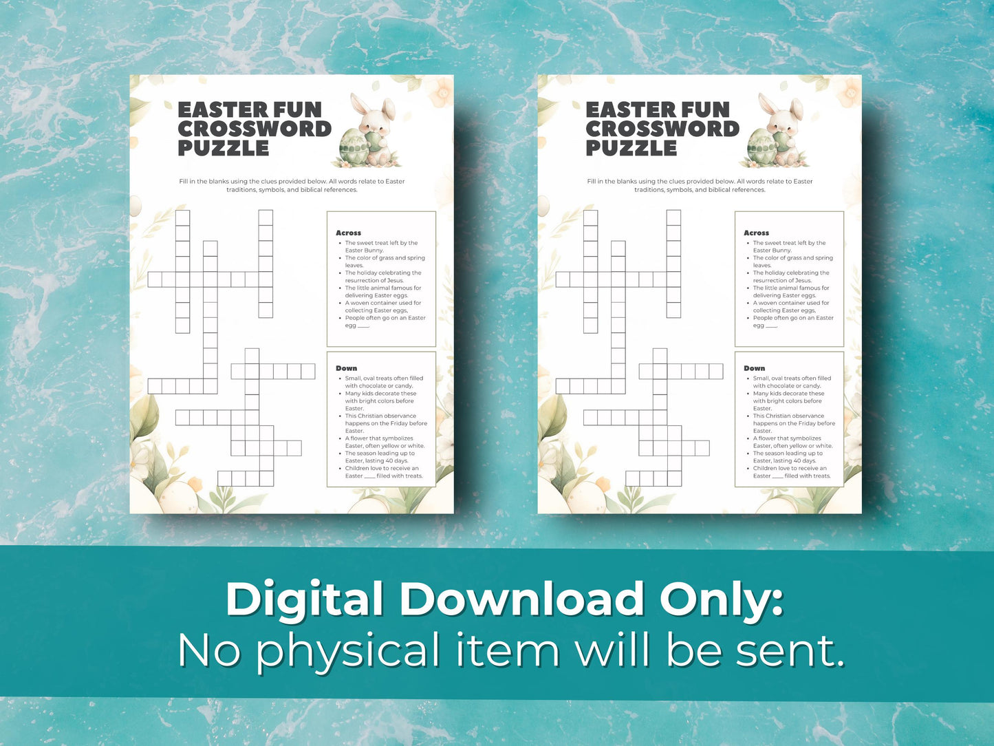 Easter Crossword Puzzle Printable | Educational Fun for Kids & Adults | Instant Download Activity