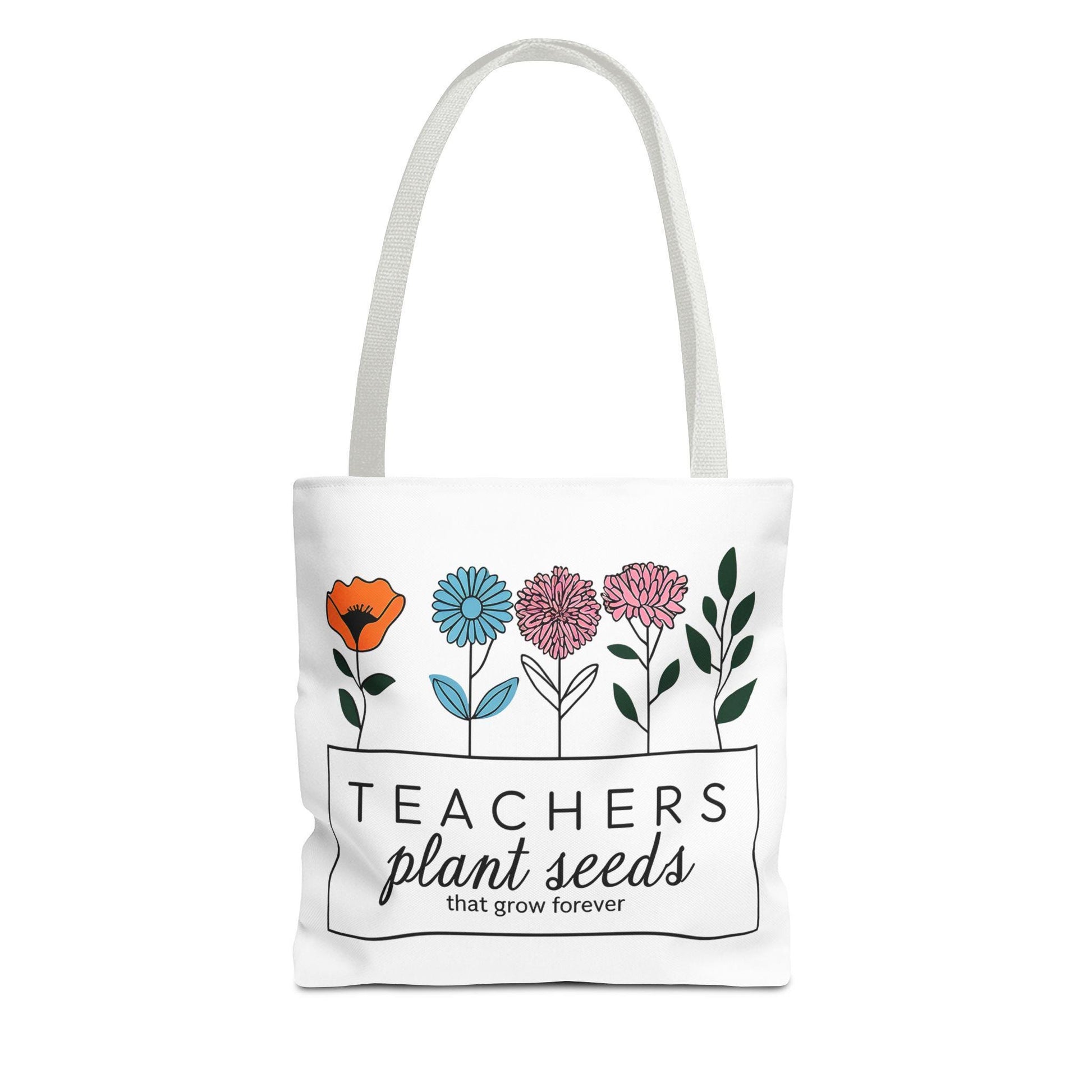 Teacher Appreciation Gift Tote - Floral Design Gift for Educators, Personalized Tote Bag, Eco-Friendly Teacher Gifts
