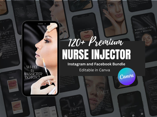 Medical Spa Templates Instagram Bundle Professional Design Package Social Media Marketing Collection Before After Posts Stories Aesthetic Clinic Content Nurse Injector Materials Healthcare Promotion Templates Custom Canva Designs Complete
